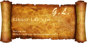Gibicz Lúcia névjegykártya